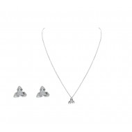 Existencia 925 Silver Triangle Necklace set EJ-3305-06