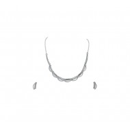 Existencia 925 Silver Half Design Necklace set EJ-3332-34