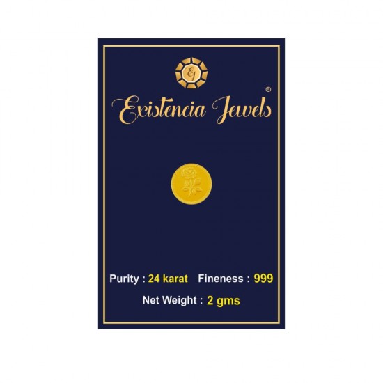 buy 2 gm rose gold coin in 999 purity from existenciajewels.in