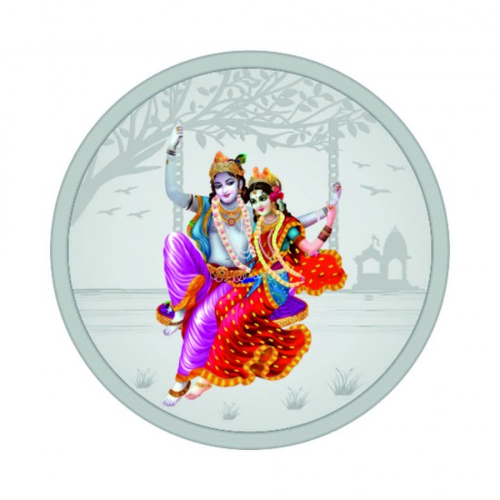 coin craft 10 gram radha krishna silver colour coin 999.9 Purity / Fineness