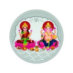 CoinCraft 10 gram Laxmi - Ganeshaji Silver Colour Coin 999.9 Purity / Fineness